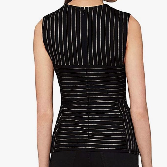 Striped V-Neck Peplum Top - Picture 3 of 4